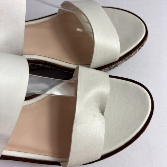 Cole Haan Sandals Womens 9B White Platform Wedge Leather Snake - Picture 3 of 10